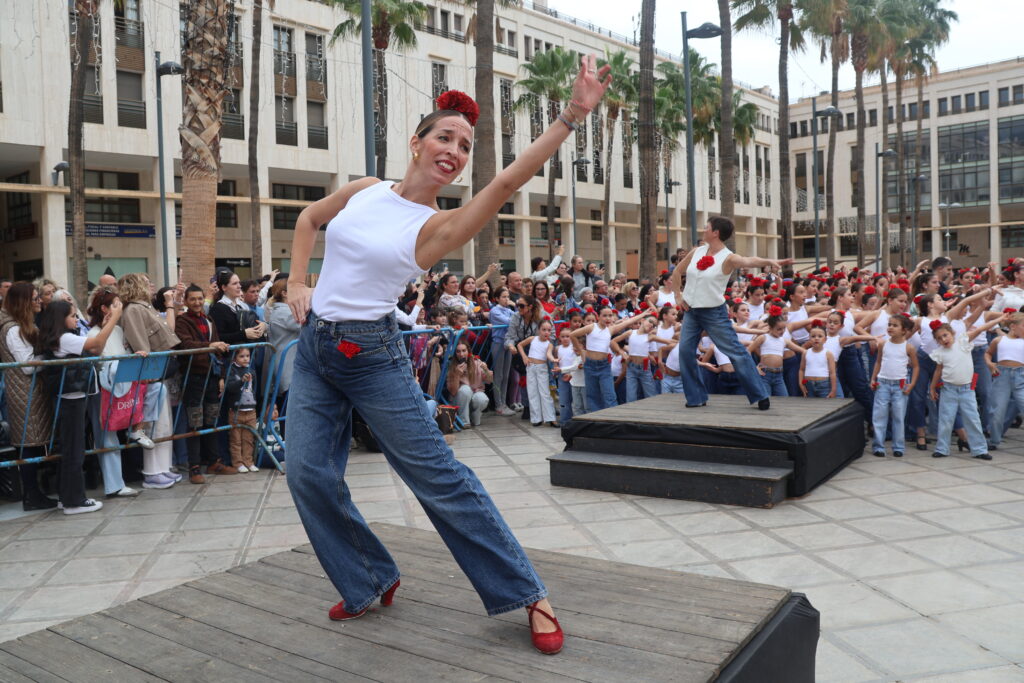 251115 GRAN FLASHMOB FLAMENCO 11 - Un gran flashmob y una original lectura de manifiesto ‘pintan’ de flamenco El Ejido