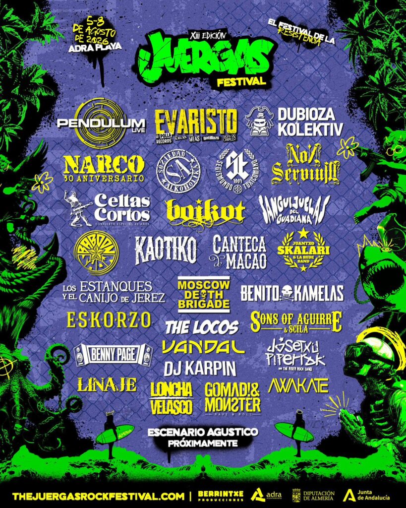 251218 NOTA DE PRENSA CARTEL COMPLETO JUERGAS ROCK 26 CARTEL COMPLETO - The Juergas Rock presenta su cartel completo con Pendulum como protagonistas
