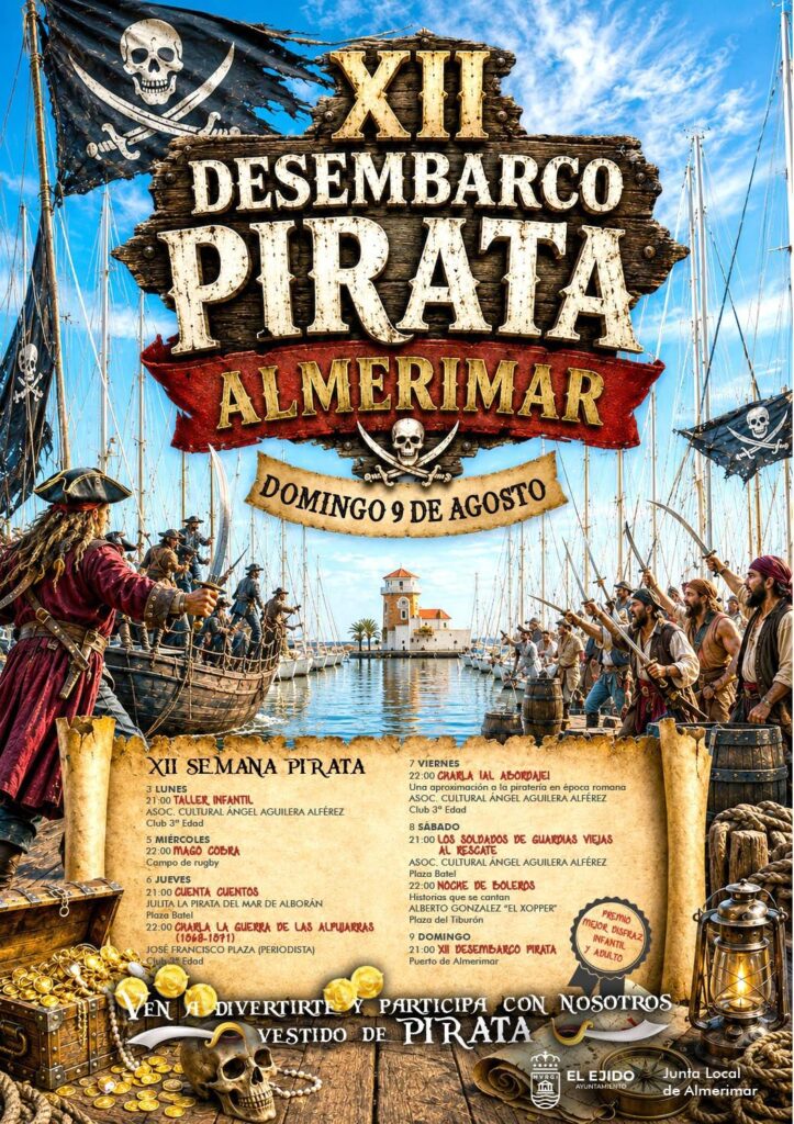 CARTEL DESEMBARCO - Almerimar se prepara para disfrutar de su popular Desembarco Pirata