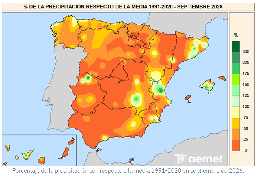 tabla 4 - Septiembre de 2026, el más cálido desde que hay registros