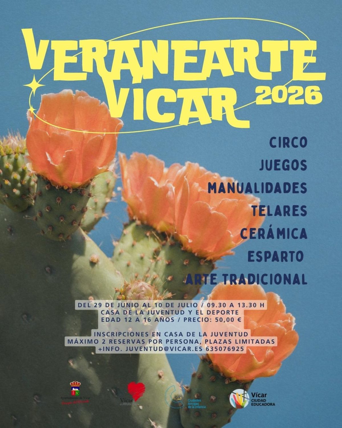 Cartel del campus de verano 'Veranearte'. /DC