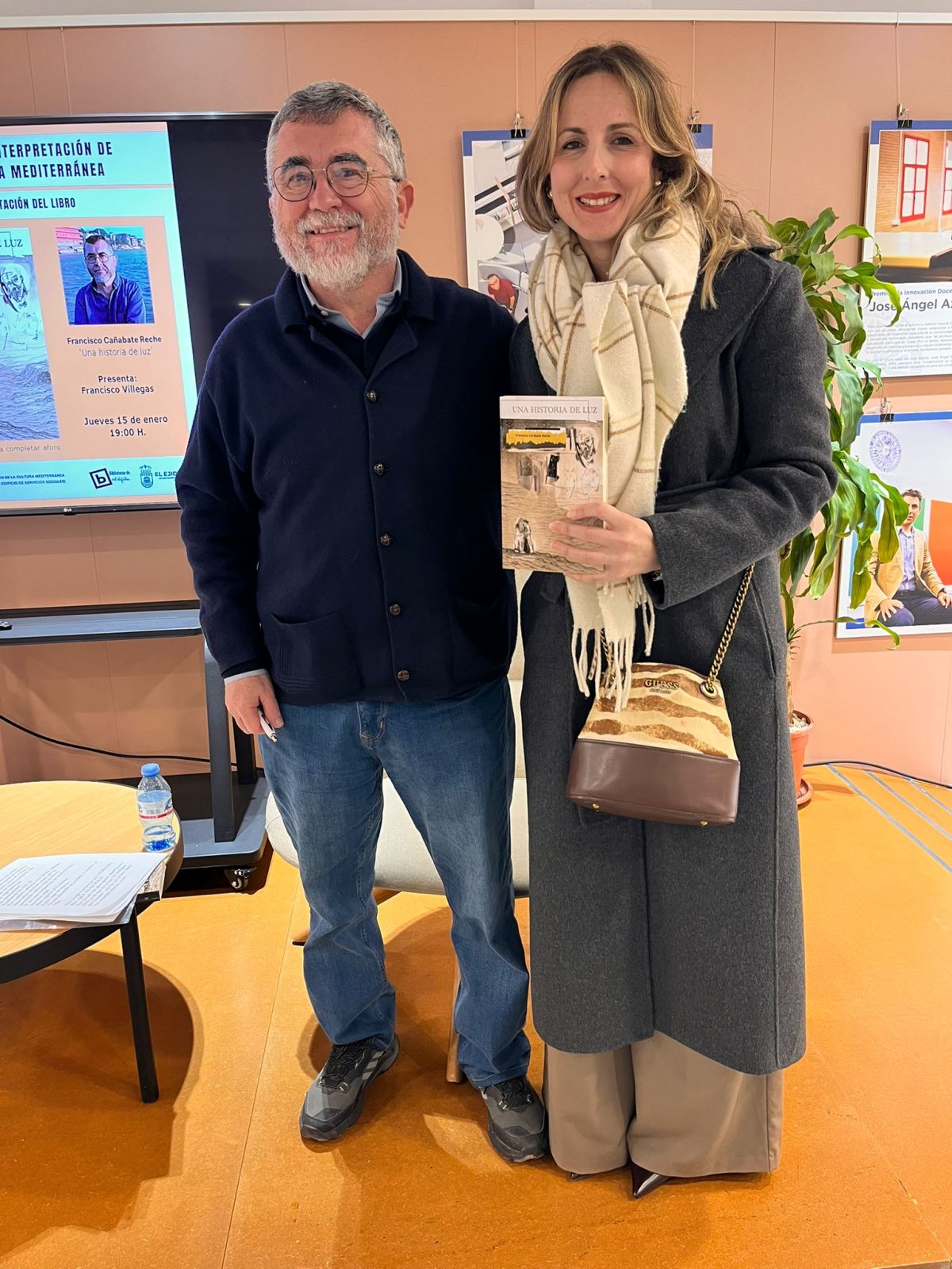 Francisco Cañabate con la concejala de Cultura de El Ejido