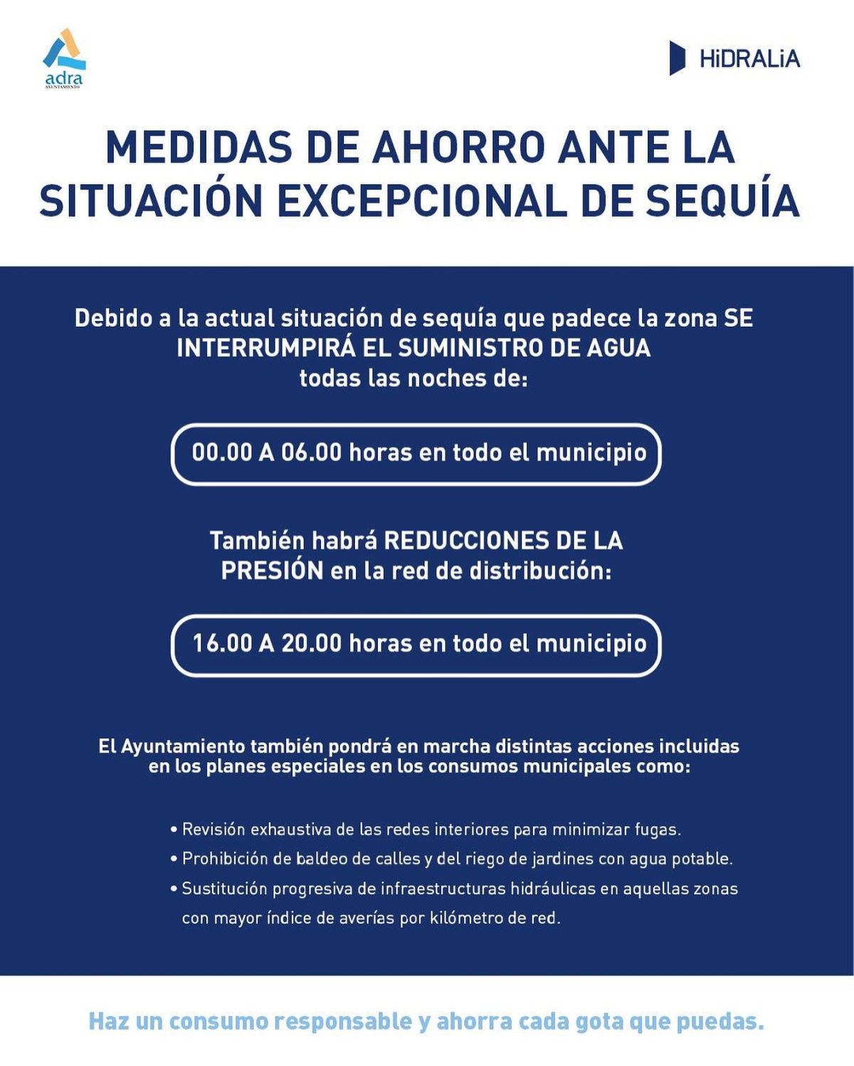 Cartel informativo publicado por el Ayuntamiento. /Ayto. Adra