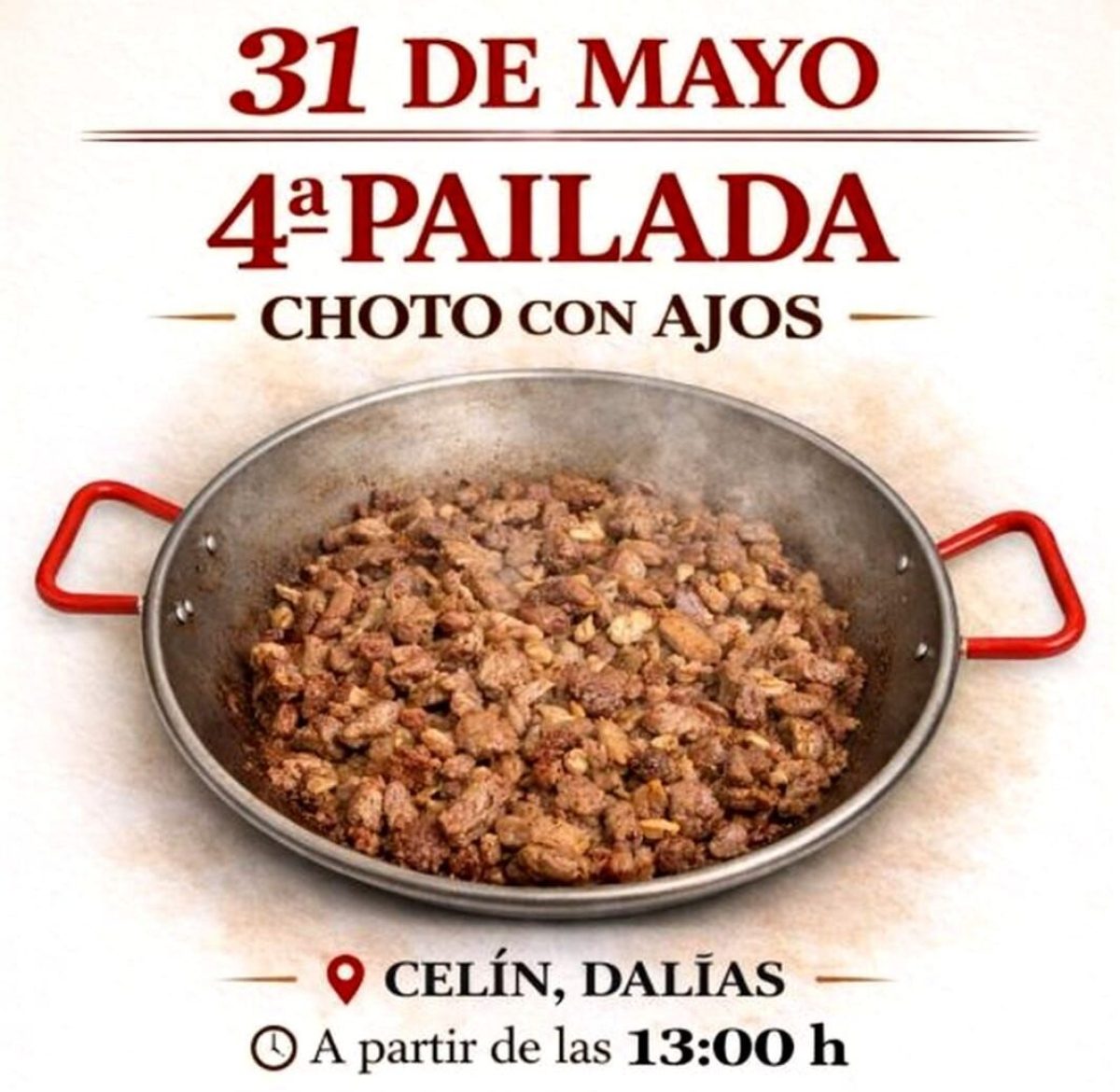 Cartel informativo de la 4ª Pailada de Choto con Ajos. /DC