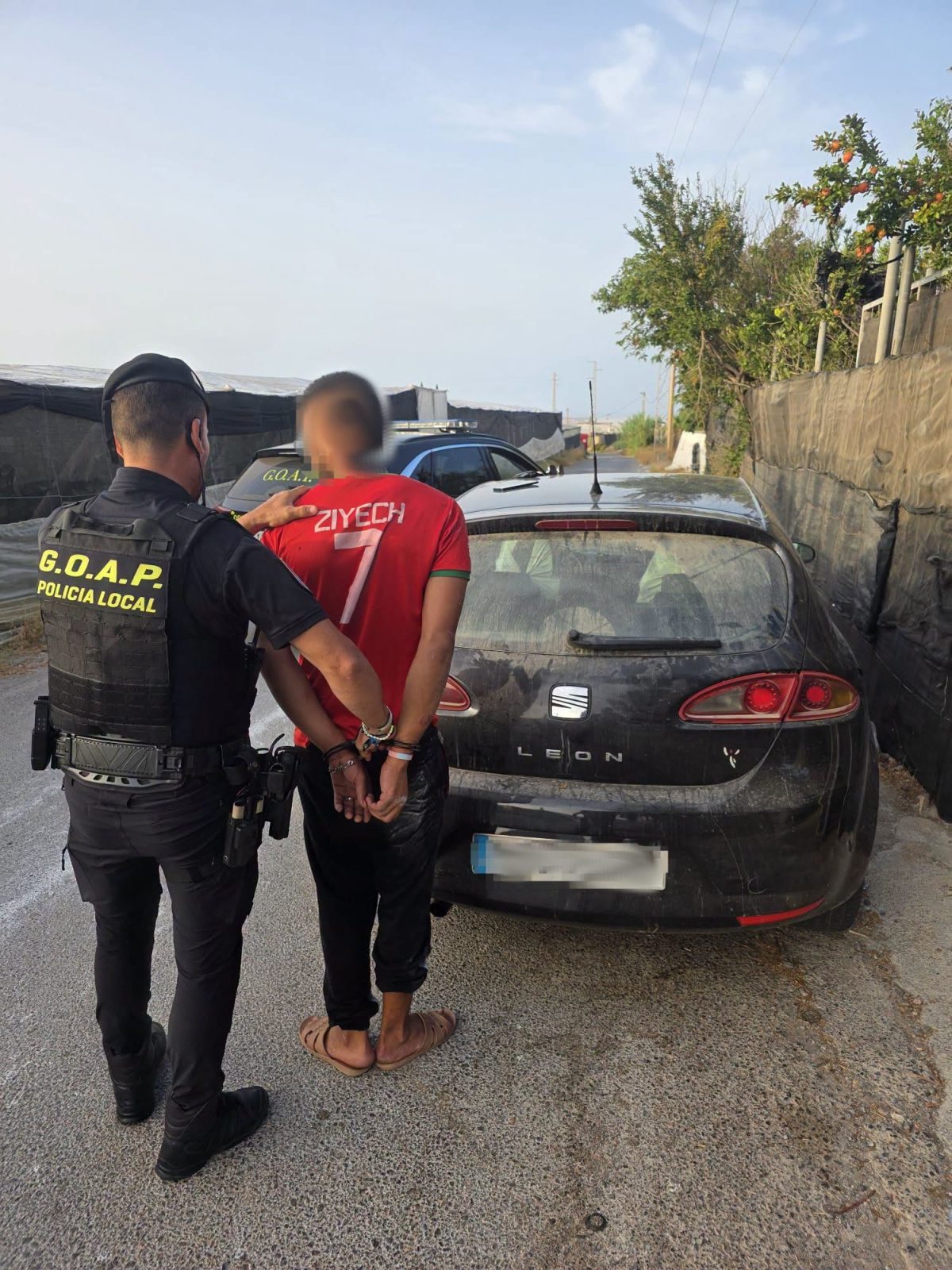 Imagen de la intervención con el arrestado. /DC
