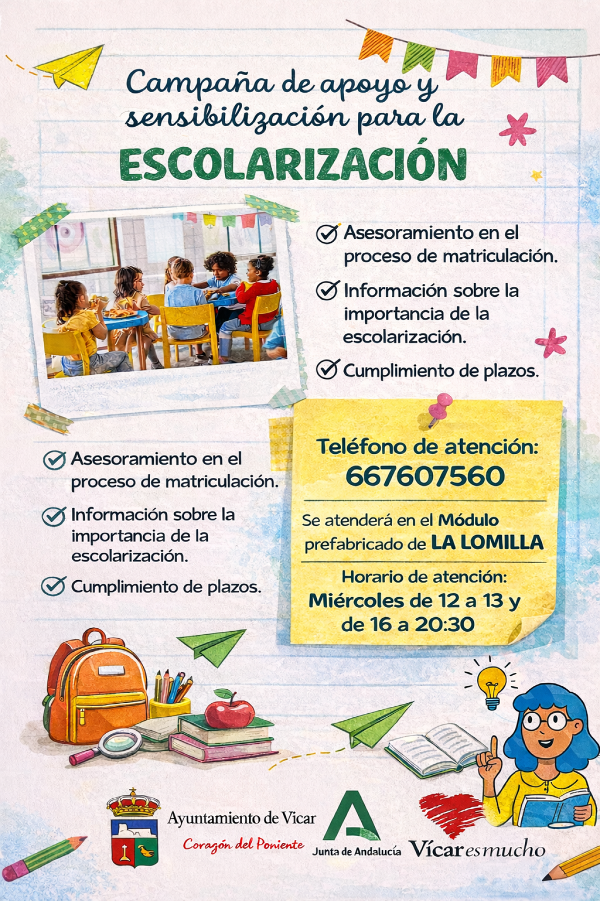 CARTEL 2 CAMPAÑA ESCOLARIZACION LA LOMILLA