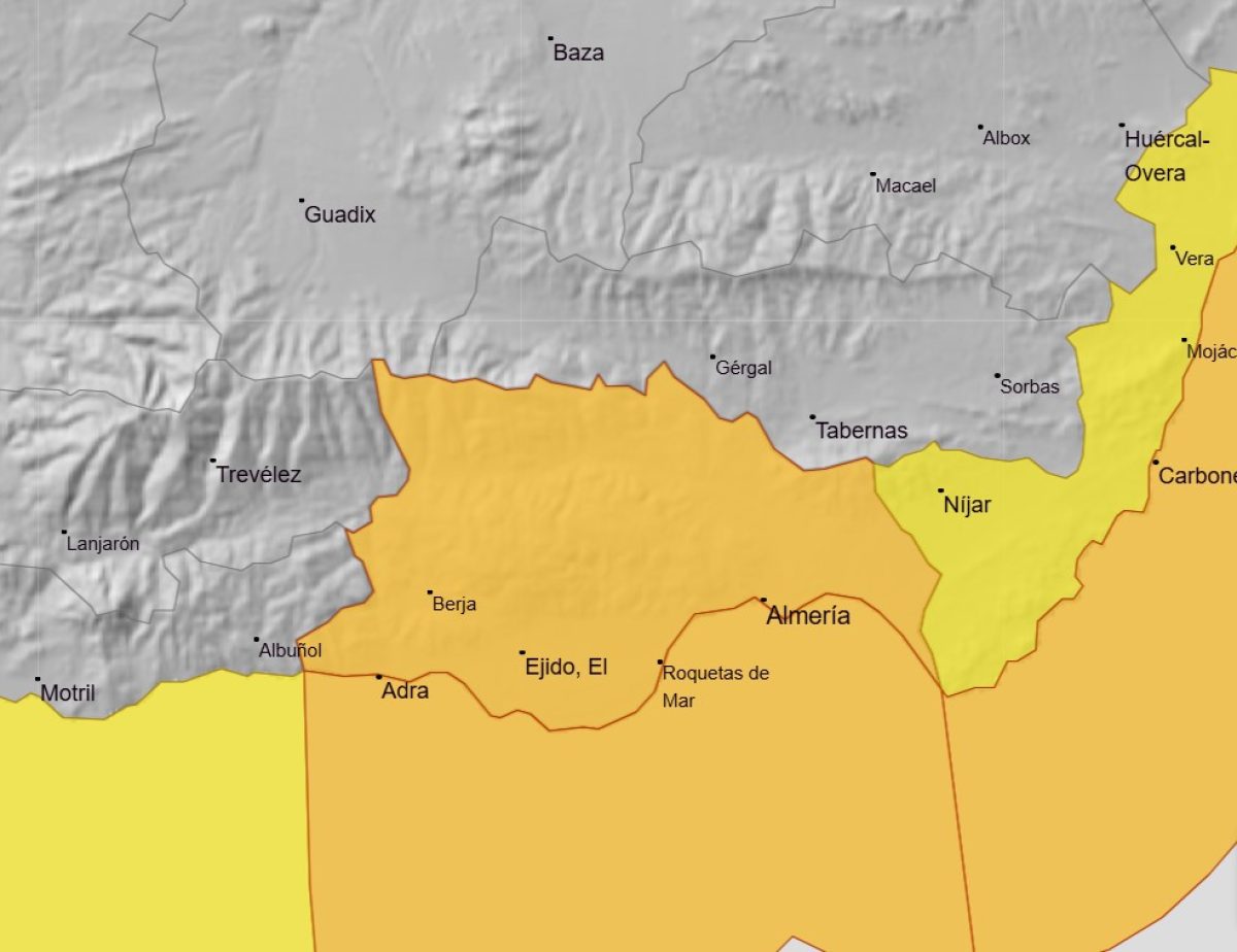Mapa del Poniente almeriense en la web de la AEMET. /DC