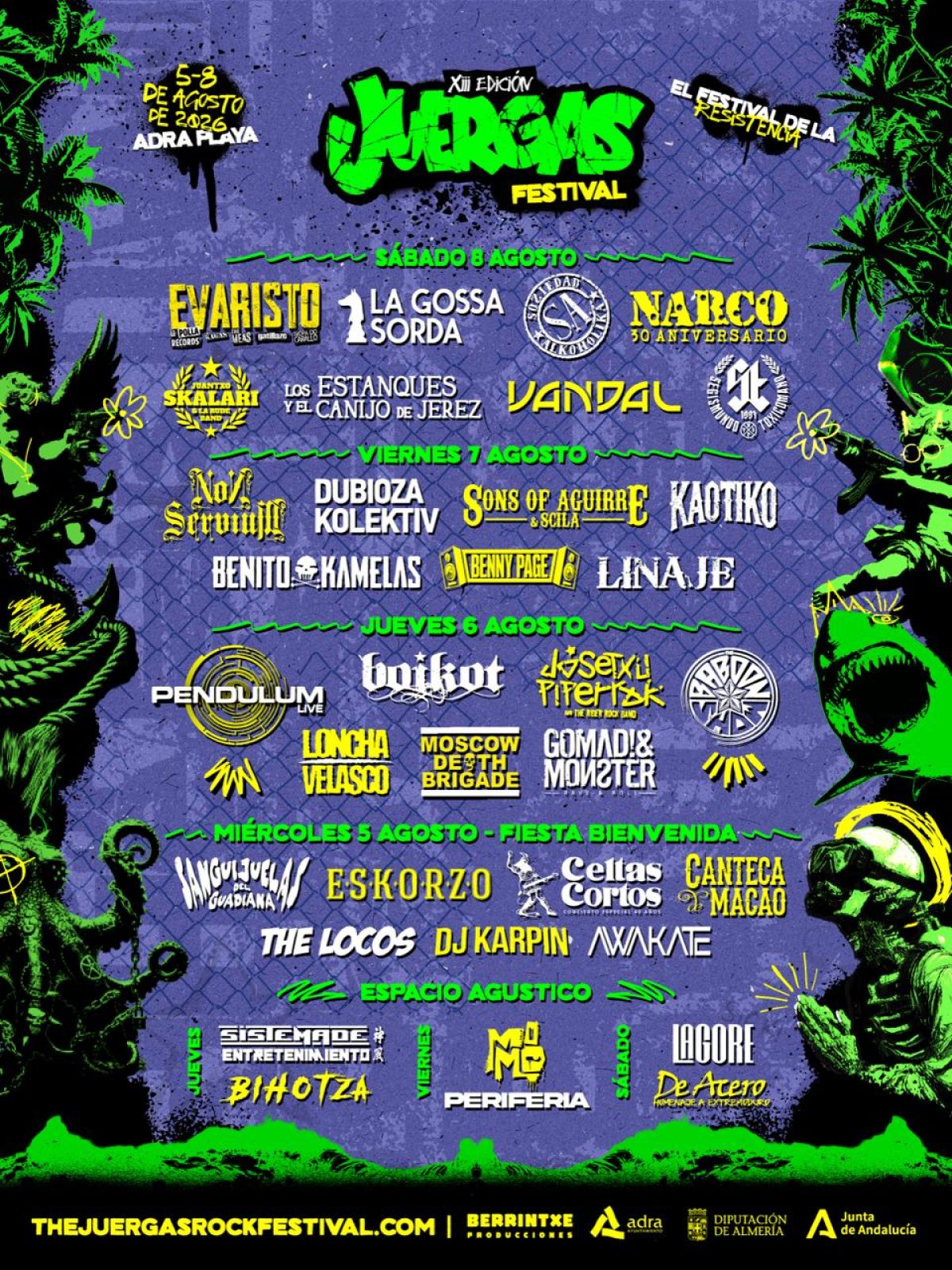 Cartel por días del Juergas Rock Festival. /DC