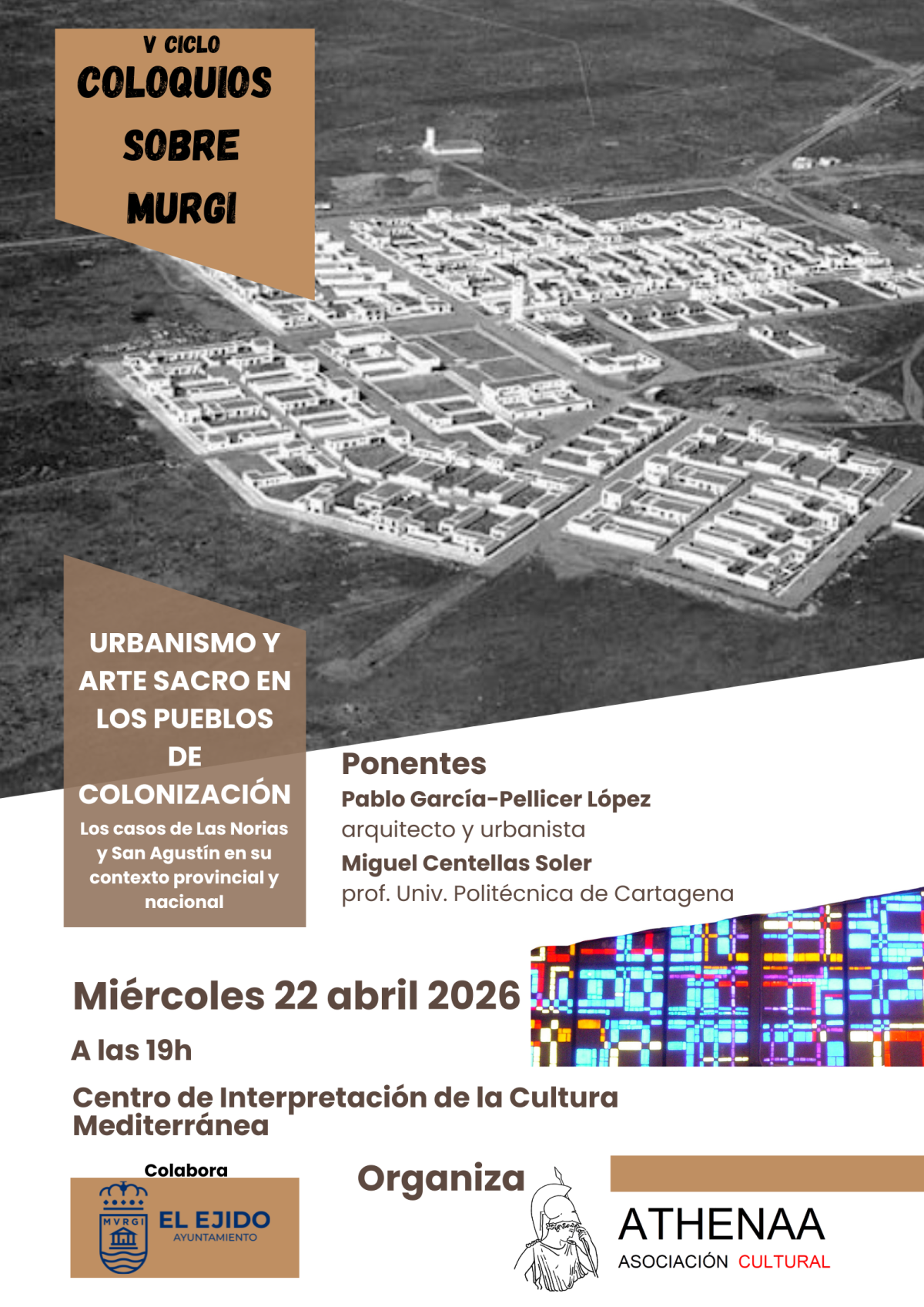 Cartel de la conferencia sobre pueblos de colonización