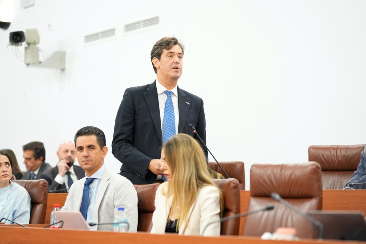 Juan José Salvador, en el Pleno del Parlamento