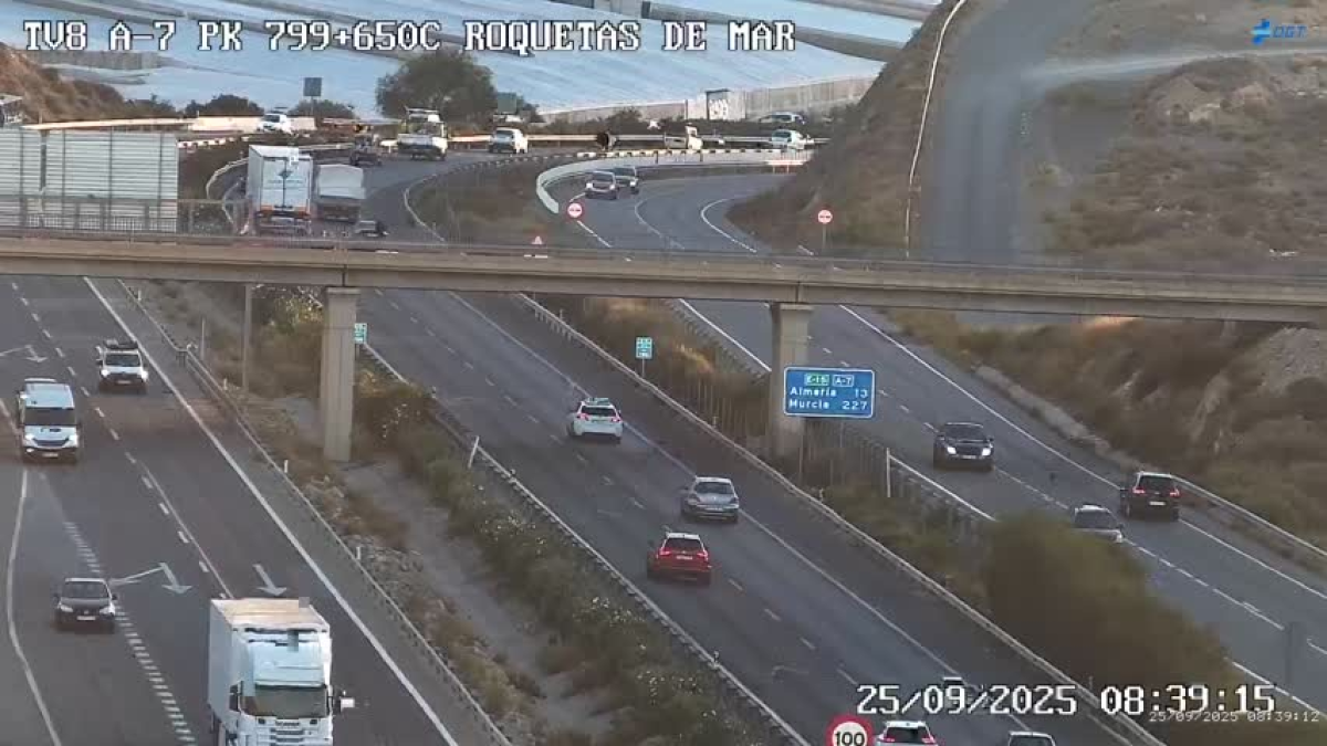 Imágenes de las cámaras de seguridad de la A7. /DGT