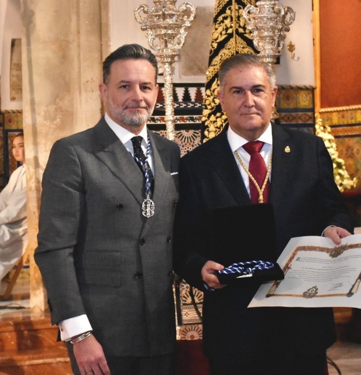 Nicolás de Alba y Gabriel Lirola, hermanos mayores de la Hiniesta y el Cristo de la Luz. /DC