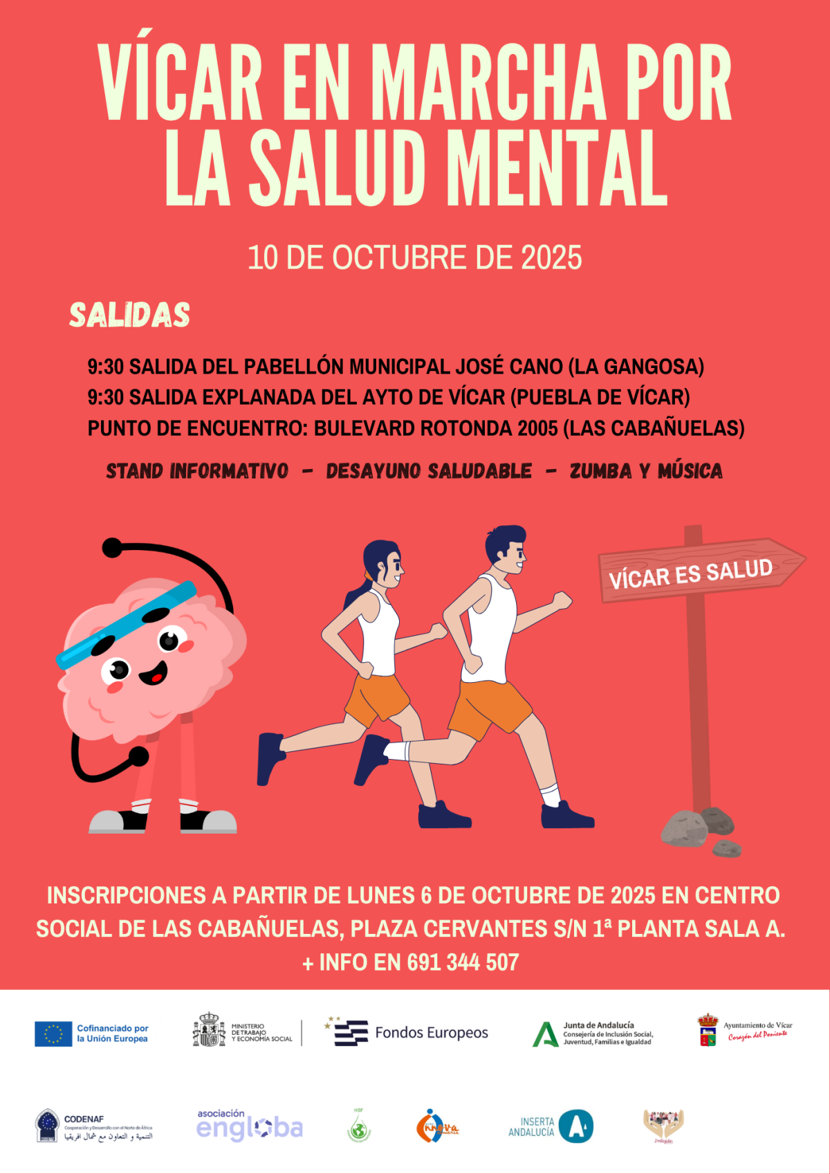 Cartel de la Marcha por la Salud Mental en Vícar
