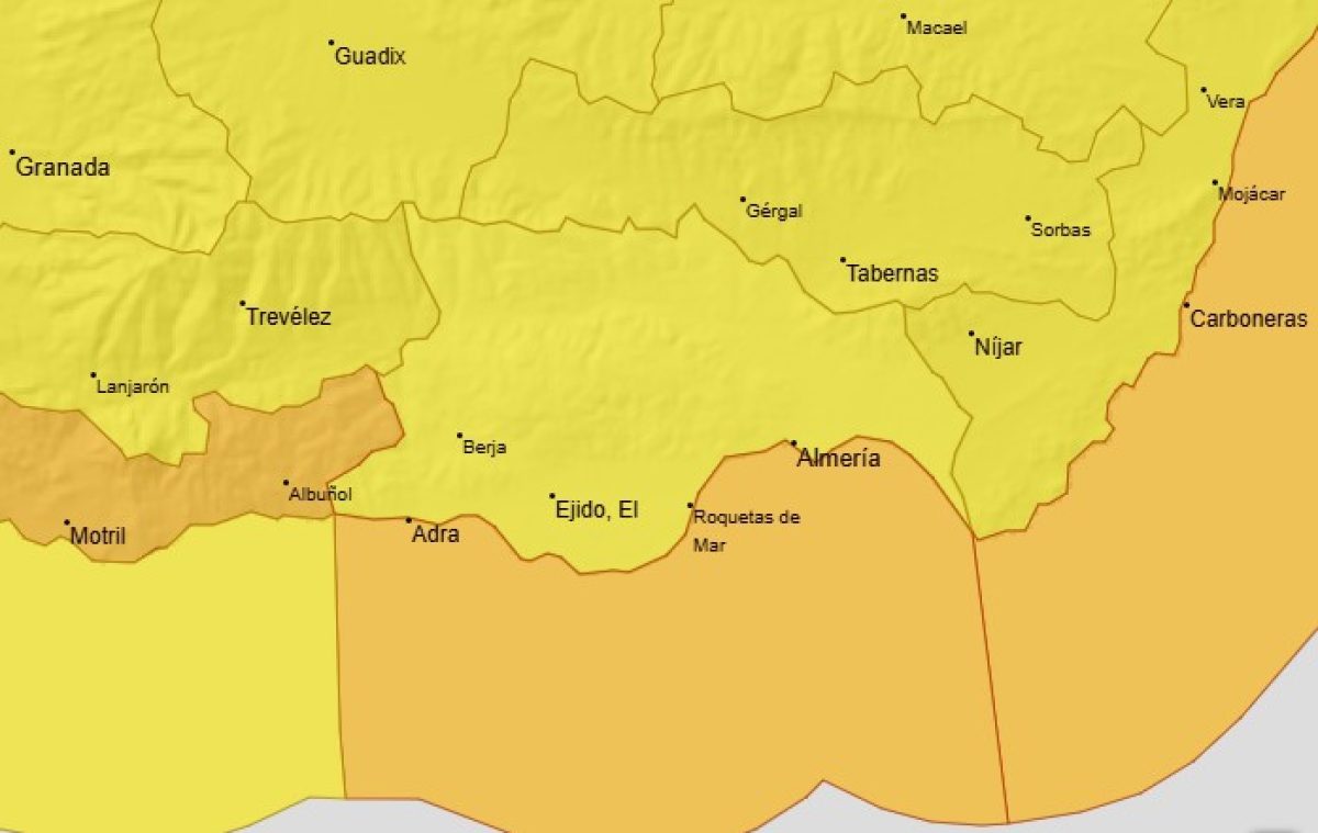 Mapa del Poniente y la capital en la web de la AEMET. /DC