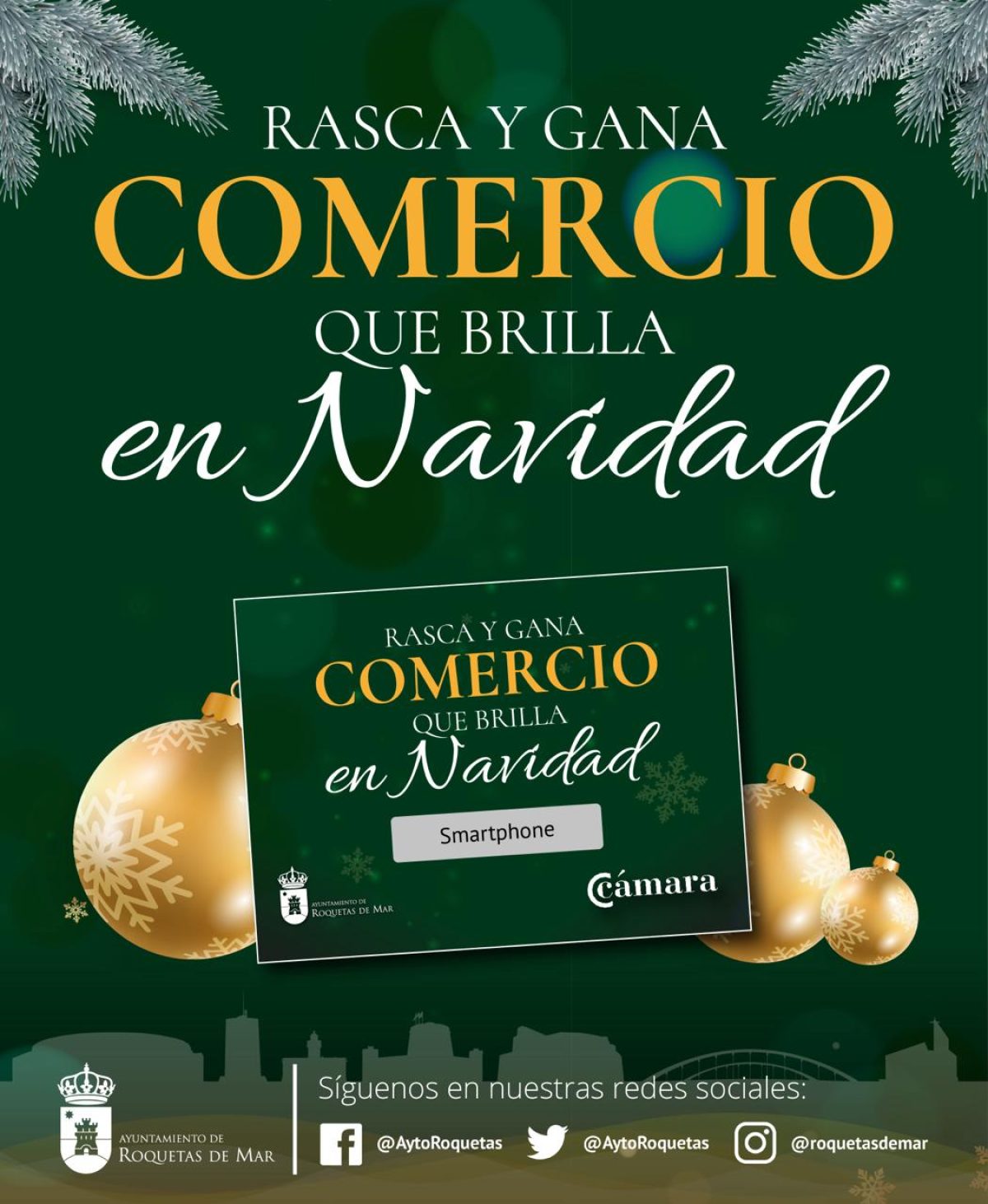 Carel de la Campaña de Comercio de Navidad en Roquetas de Mar