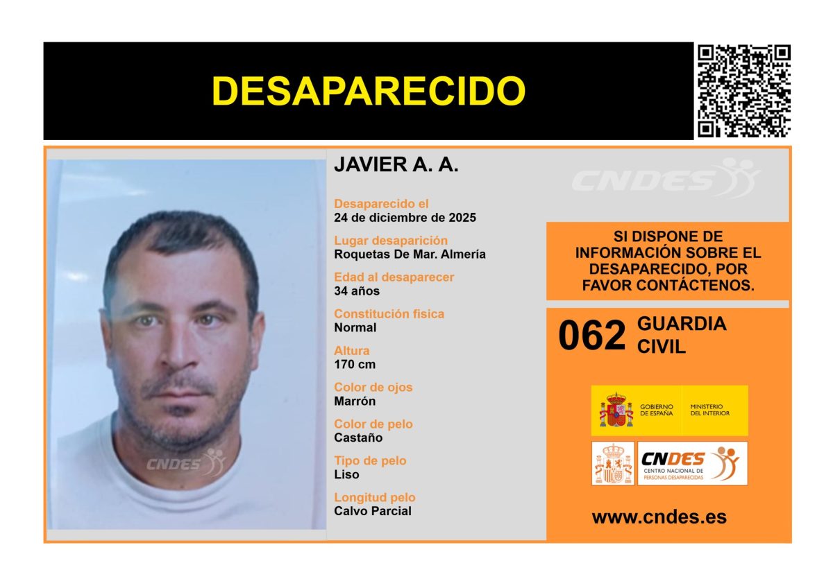 Cartel de desaparecido de Javier A. A./ DC