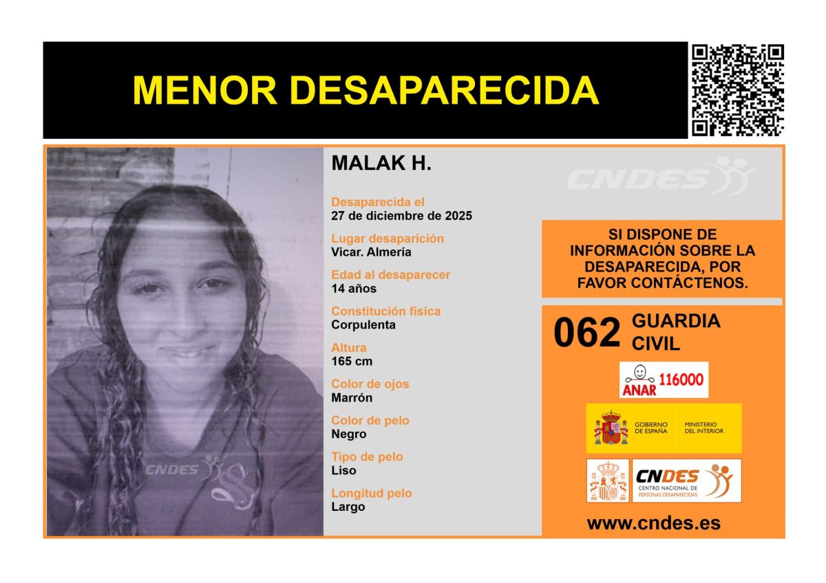 Cartel de desparecida de Malak H. en el CNDES. /DC