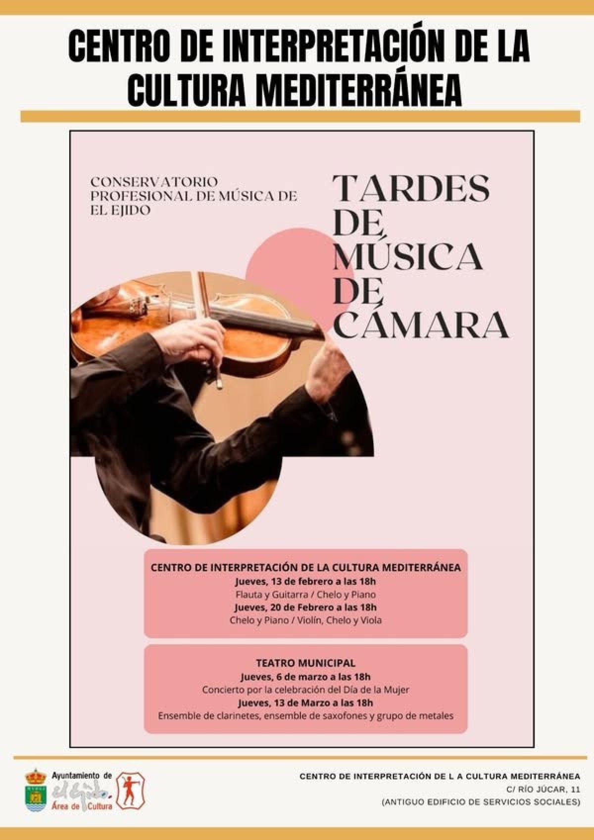 El Ayuntamiento y el Conservatorio de Música de El Ejido se unen para ofrecer \'Tardes de música de Cámara