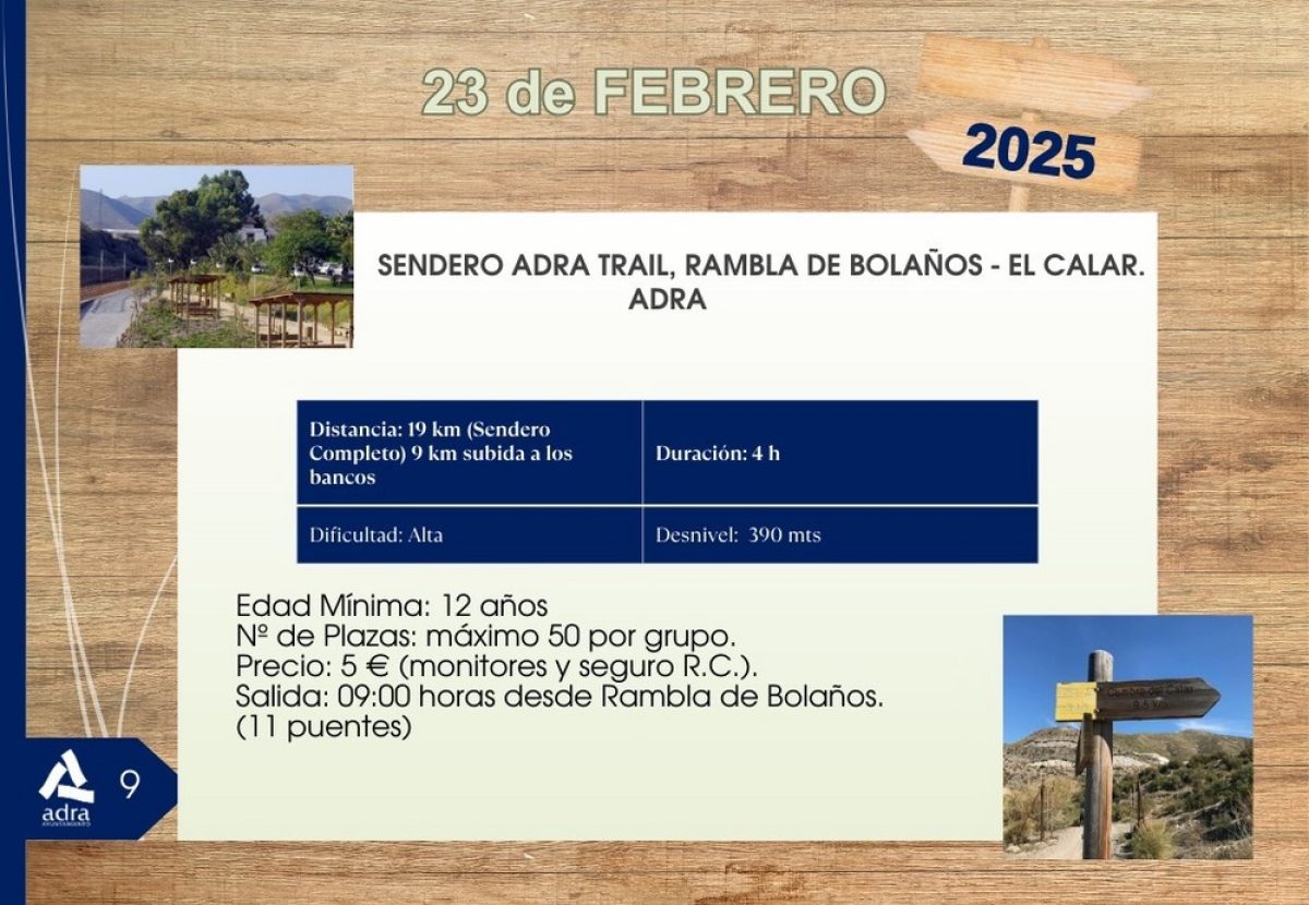 El programa \'Adra en la Senda\' hará este domingo el Sendero Adra Trail en la Rambla de Bolaños €\" El Calar