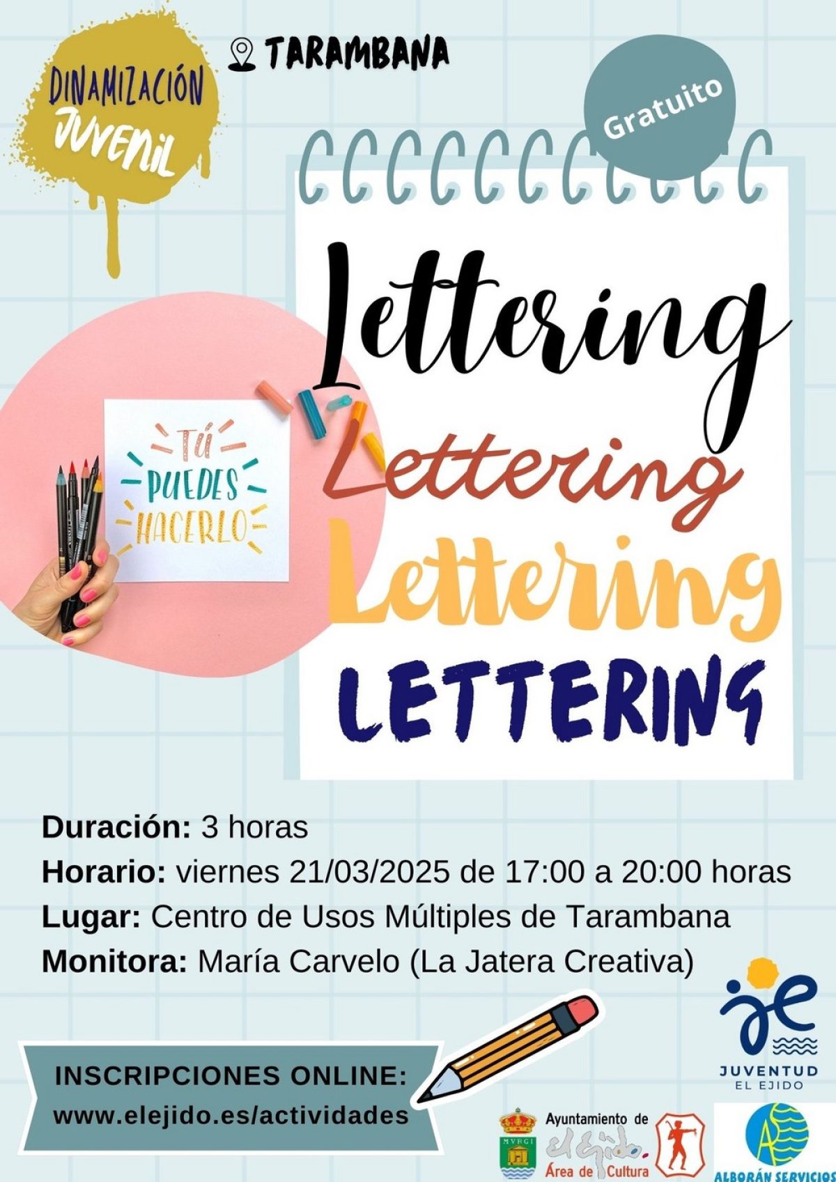 El Ejido propone cerca de una decena de actividades para formarse y disfrutar del tiempo de ocio en marzo