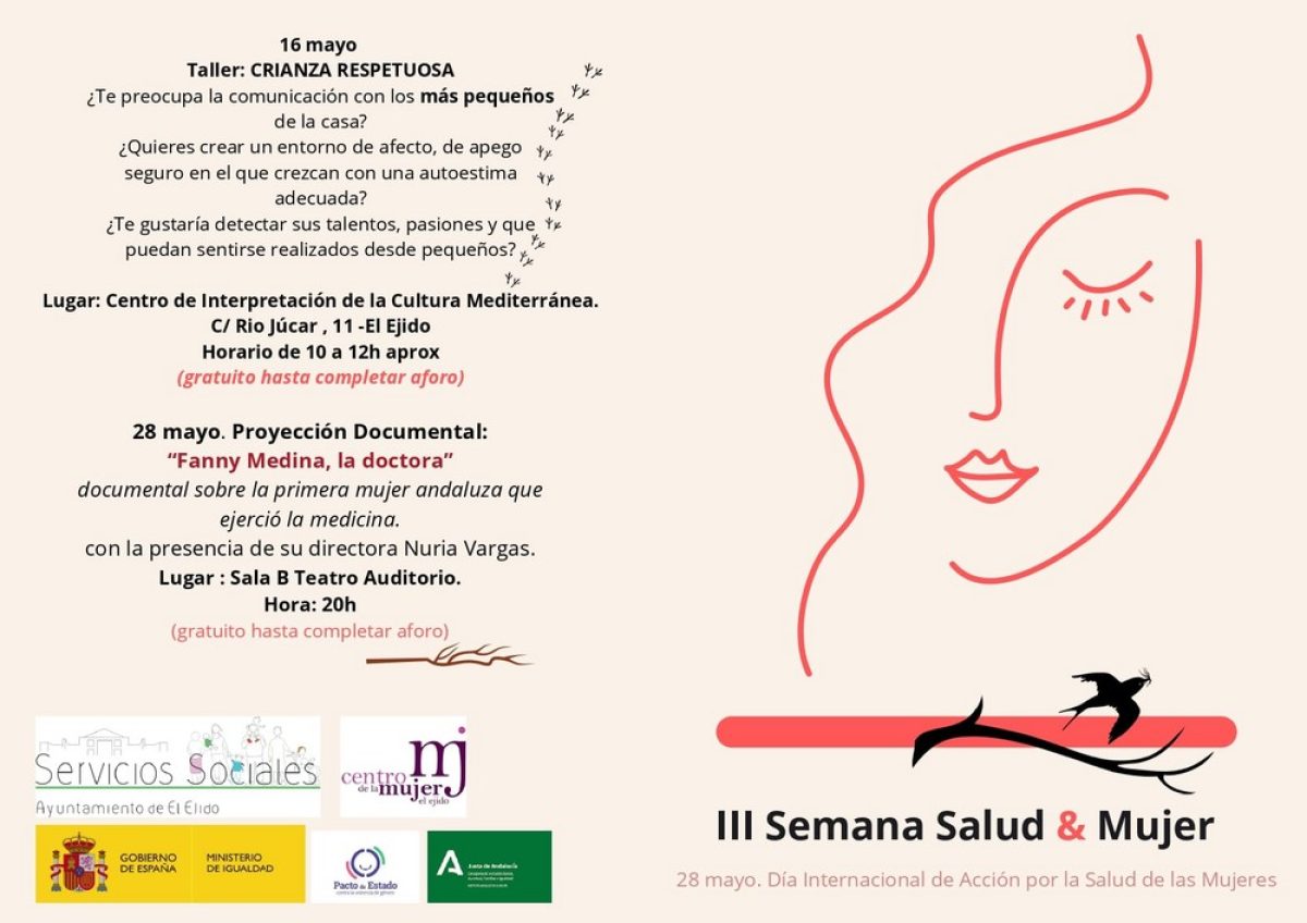 El Ayuntamiento de El Ejido propone más de una decena de actividades en la III Semana Salud y Mujer