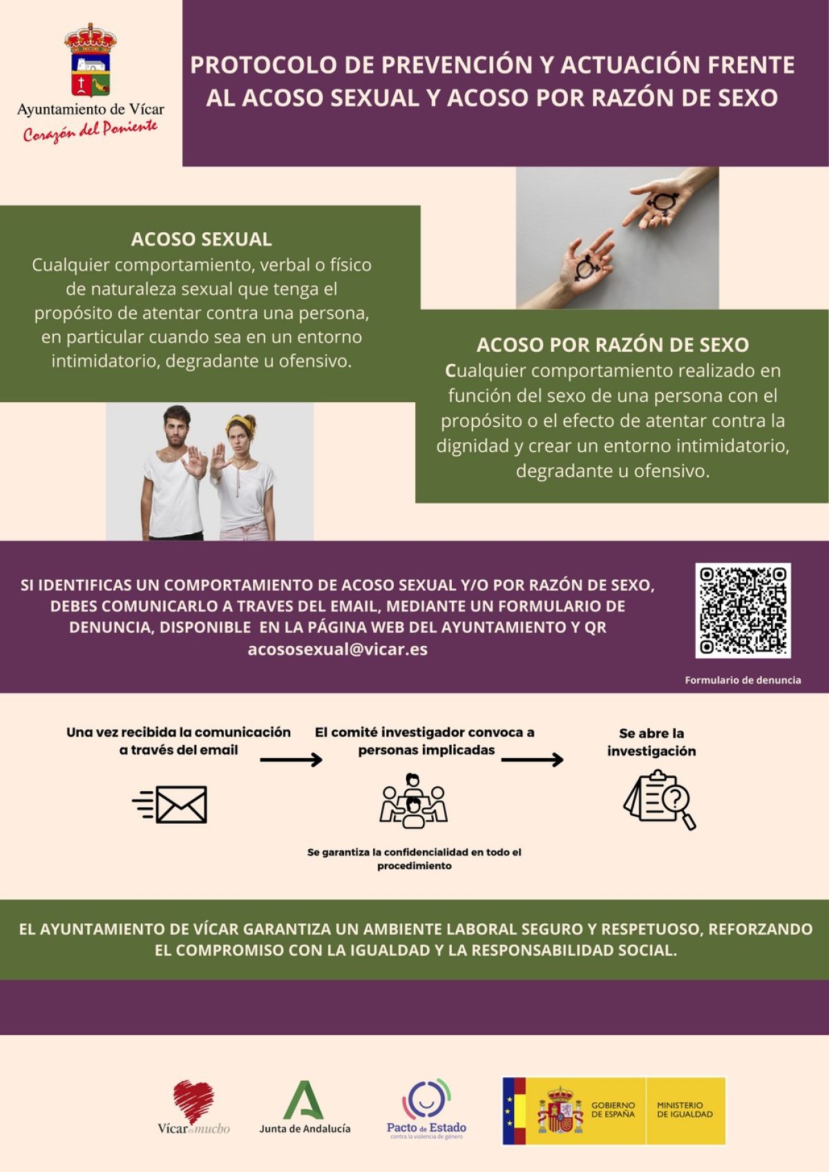 Ayuntamiento de Vícar, comprometido con la prevención y sensibilización frente al acoso sexual y por razón de sexo