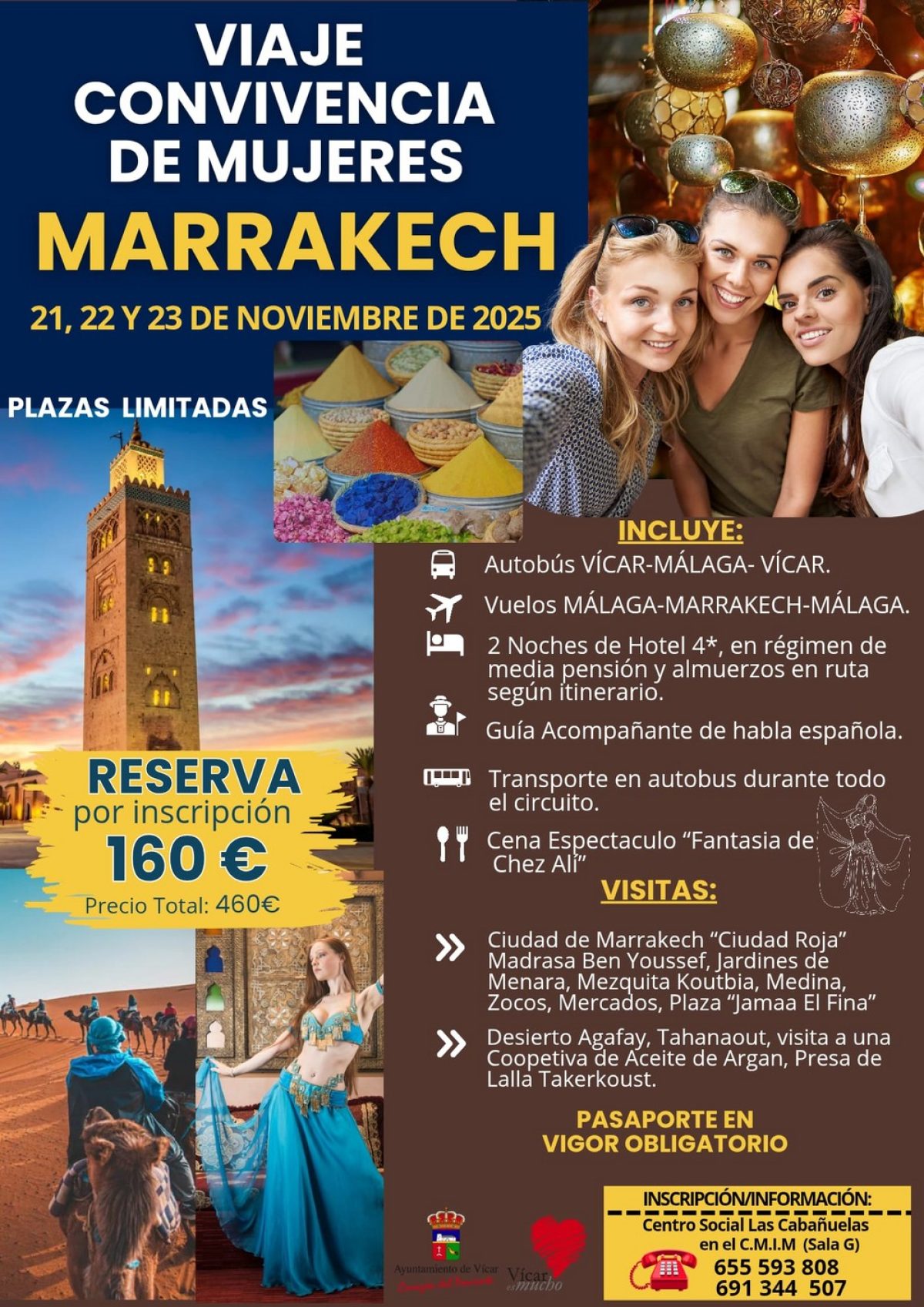 Vícar repite destino tras el gran éxito del primer viaje de convivencia de mujeres  a Marruecos
