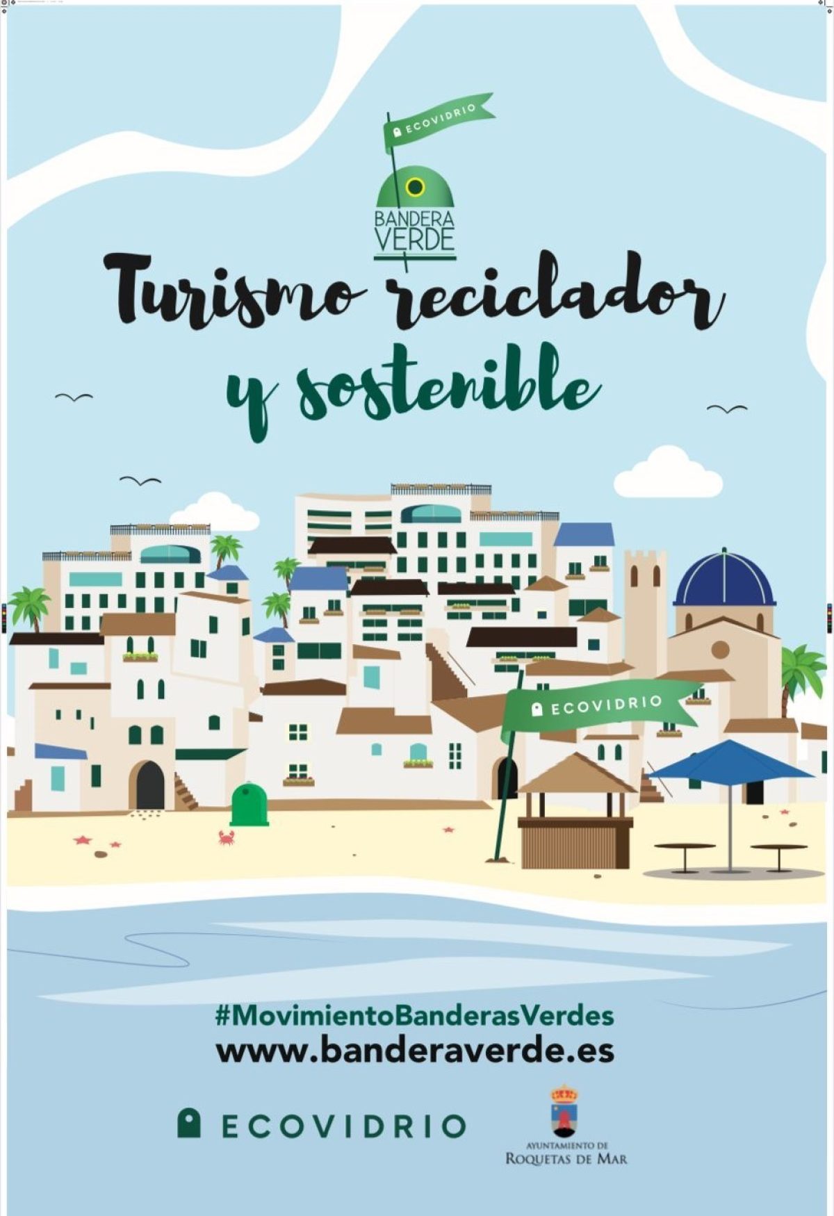 Roquetas de Mar competirá este verano para conseguir la Bandera Verde de la Sostenibilidad de Ecovidrio